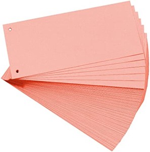 Divisori orizzontali perforati per registratore EXACOMPTA a 2 fori in cartoncino a fibre riciclate da 180 gr. formato mm. 105 x 240 colore Rosa conf.100 pz. Foto prodotto