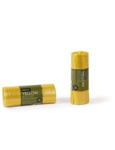 Sacchi immondizia Neutro formato 70x110 cm - 20 pz. colore Giallo Adatti alla raccolta differenziata dei rifiuti. Prodotto: 100% polietilene. Foto prodotto